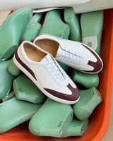 s2 sneakers handmade leather suede burgundy